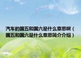 汽车的国五和国六是什么意思啊（国五和国六是什么意思简介介绍）