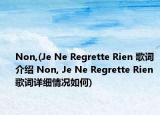 Non,(Je Ne Regrette Rien 歌词介绍 Non, Je Ne Regrette Rien 歌词详细情况如何)