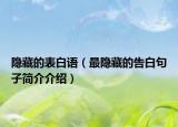 隐藏的表白语（最隐藏的告白句子简介介绍）