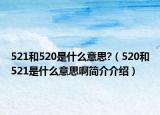 521和520是什么意思?（520和521是什么意思啊简介介绍）