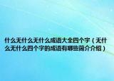 什么无什么无什么成语大全四个字（无什么无什么四个字的成语有哪些简介介绍）