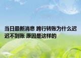 当日最新消息 跨行转账为什么迟迟不到账 原因是这样的