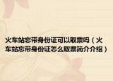 火车站忘带身份证可以取票吗（火车站忘带身份证怎么取票简介介绍）
