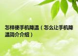 怎样使手机降温（怎么让手机降温简介介绍）