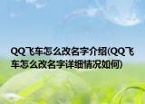 QQ飞车怎么改名字介绍(QQ飞车怎么改名字详细情况如何)