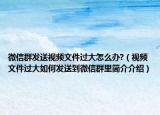 微信群发送视频文件过大怎么办?（视频文件过大如何发送到微信群里简介介绍）