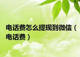 电话费怎么提现到微信（电话费）