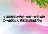 今日最新更新内容 泰国一大象被迫工作杀死主人 真相竟是如此可怕