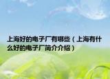 上海好的电子厂有哪些（上海有什么好的电子厂简介介绍）