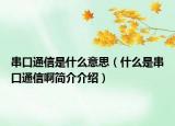 串口通信是什么意思（什么是串口通信啊简介介绍）