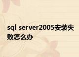 sql server2005安装失败怎么办
