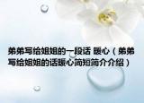 弟弟写给姐姐的一段话 暖心（弟弟写给姐姐的话暖心简短简介介绍）