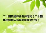 二十国集团峰会召开时间（二十国集团领导人布里斯班峰会公报）