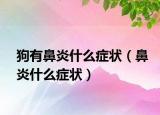 狗有鼻炎什么症状（鼻炎什么症状）
