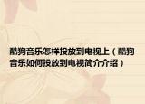 酷狗音乐怎样投放到电视上（酷狗音乐如何投放到电视简介介绍）