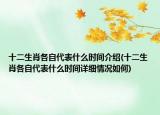 十二生肖各自代表什么时间介绍(十二生肖各自代表什么时间详细情况如何)