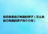 如何查看自己电脑的牌子（怎么查自己电脑的牌子简介介绍）