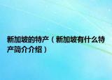 新加坡的特产（新加坡有什么特产简介介绍）