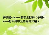 手机的steam 要怎么打开（手机steam打不开怎么弄简介介绍）