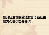 刚升任主管的简短发言（新任主管怎么讲话简介介绍）