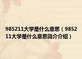 985211大学是什么意思（985211大学是什么意思简介介绍）