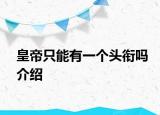 皇帝只能有一个头衔吗介绍