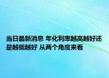当日最新消息 年化利率越高越好还是越低越好 从两个角度来看