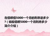 在借呗借5000一个月的利息是多少?（蚂蚁借呗5000一个月利息多少简介介绍）