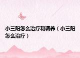 小三阳怎么治疗和调养（小三阳怎么治疗）