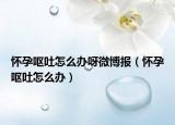 怀孕呕吐怎么办呀微博报（怀孕呕吐怎么办）