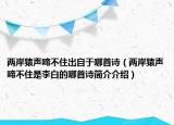 两岸猿声啼不住出自于哪首诗（两岸猿声啼不住是李白的哪首诗简介介绍）
