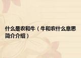 什么是农和牛（牛和农什么意思简介介绍）