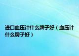 进口血压计什么牌子好（血压计什么牌子好）
