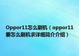 Oppor11怎么刷机（oppor11要怎么刷机求详细简介介绍）