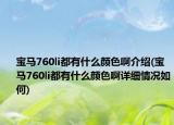 宝马760li都有什么颜色啊介绍(宝马760li都有什么颜色啊详细情况如何)