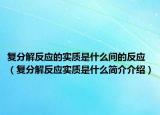 复分解反应的实质是什么间的反应（复分解反应实质是什么简介介绍）