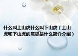 什么叫上山虎什么叫下山虎（上山虎和下山虎的意思是什么简介介绍）