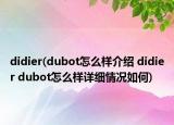 didier(dubot怎么样介绍 didier dubot怎么样详细情况如何)