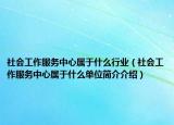 社会工作服务中心属于什么行业（社会工作服务中心属于什么单位简介介绍）