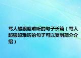 骂人超狠超难听的句子长篇（骂人超狠超难听的句子可以复制简介介绍）