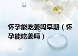 怀孕能吃姜吗早期（怀孕能吃姜吗）