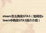 steam怎么购买GTA5（如何在steam中购买GTA5简介介绍）
