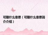 可期什么意思（可期什么意思简介介绍）