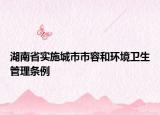 湖南省实施城市市容和环境卫生管理条例