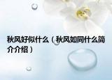 秋风好似什么（秋风如同什么简介介绍）