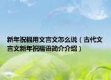 新年祝福用文言文怎么说（古代文言文新年祝福语简介介绍）