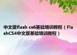 中文版flash cs6基础培训教程（FlashCS4中文版基础培训教程）