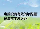 电脑没有有效的ip配置修复不了怎么办
