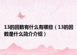 13的因数有什么有哪些（13的因数是什么简介介绍）