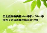怎么查找丢失的vivo手机（Vivo手机丢了怎么查找手机简介介绍）